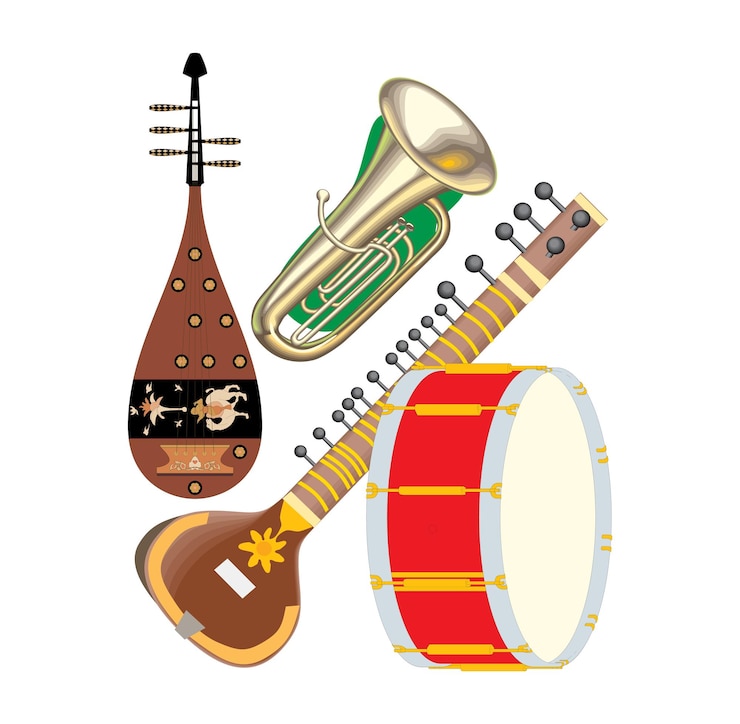 Vector icono de instrumento de música de guitarra elementos vectoriales de color simples de iconos de tiempo libre para ui y ux websit