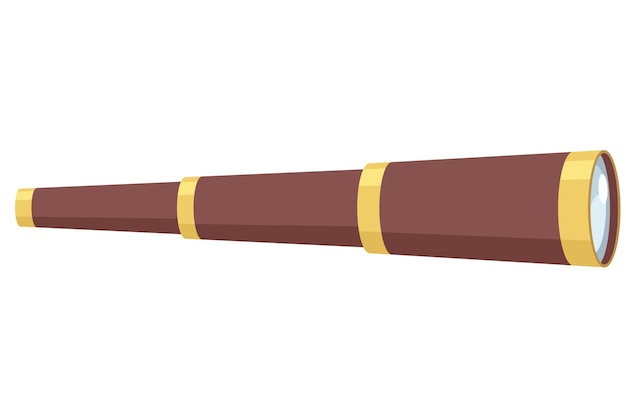 Icono de instrumento óptico para ver objetos distantes Dispositivo telescopio para educación Ilustración vectorial aislada moderna