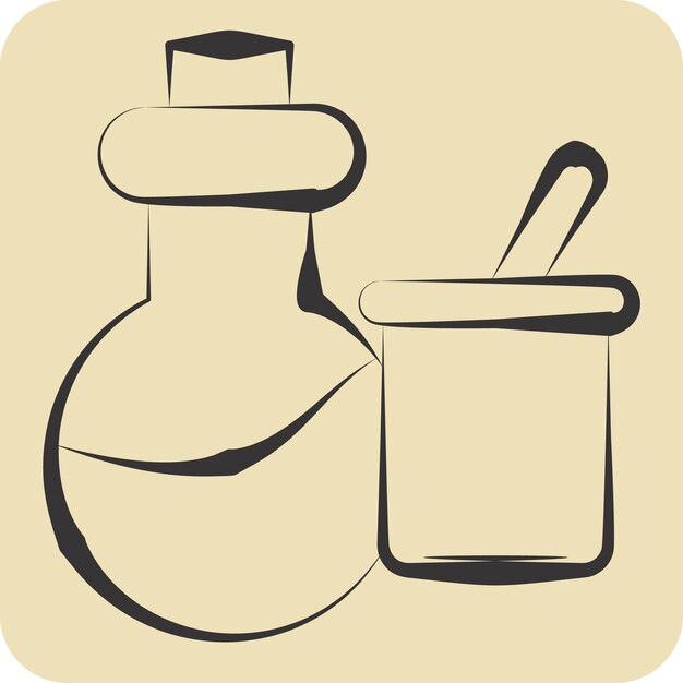 Icono Instrumentos científicos relacionados con la bioquímica Símbolo dibujado a mano estilo diseño simple editable