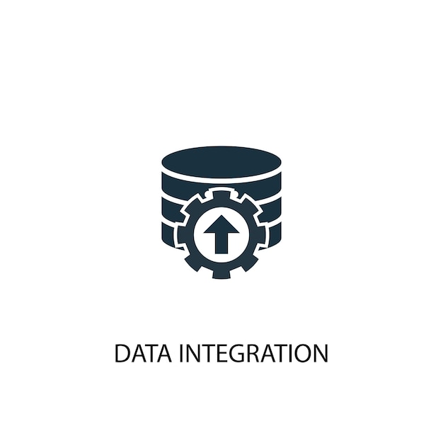 Icono de integración de datos. Ilustración de elemento simple. Diseño de símbolos de integración de datos de Big data, recopilación de bases de datos. Se puede utilizar para web y móvil.