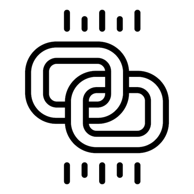 Icono de integridad de la cadena vector de contorno de impacto de valor núcleo de apoyo de equilibrio
