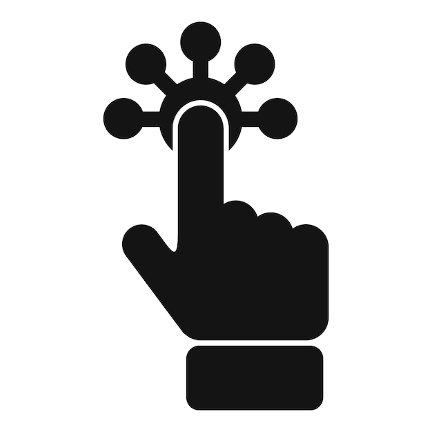 Icono de interacción táctil simple vector Digital móvil Proceso en línea