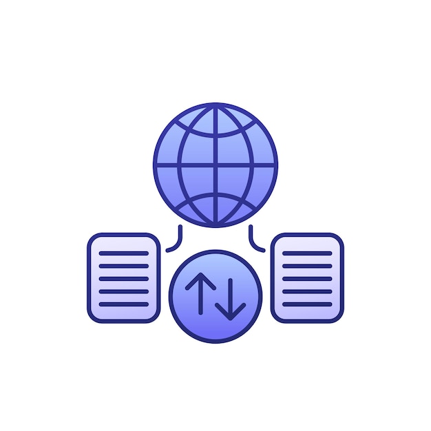 Ícono de intercambio de datos global con esquema