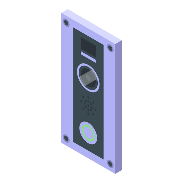 Icono de intercomunicador de pared vector isométrico cámara de la puerta Seguridad del sistema