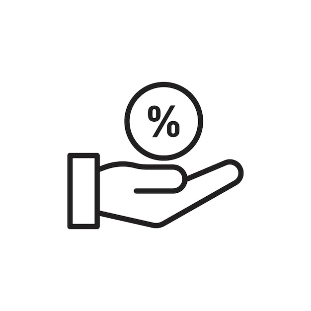 Icono de interés Arte plano en blanco y negro aislado