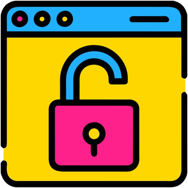 icono de interfaz de bloqueo de seguridad icono de contorno de color