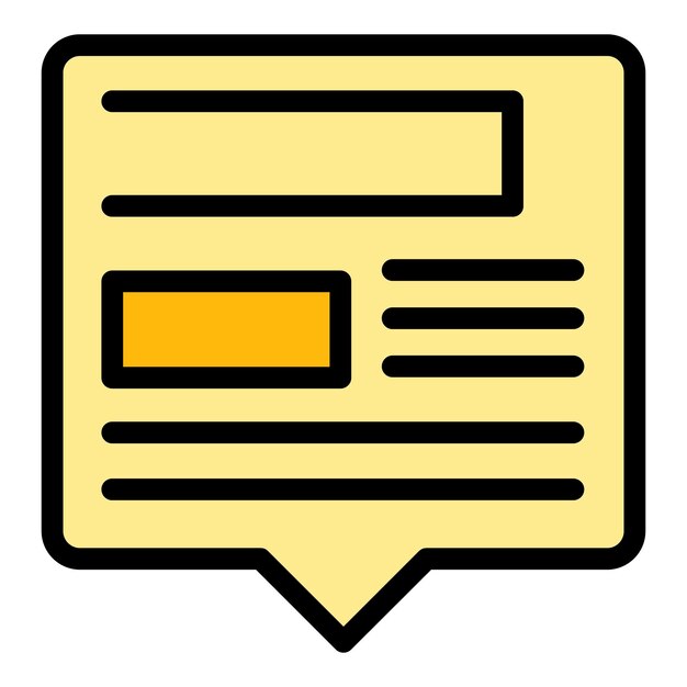 Icono de la interfaz de chat Contorno Icono vectorial de la interface de chat Color plano aislado