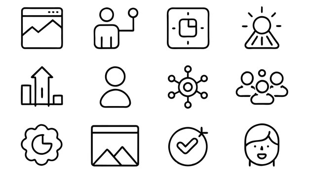 el icono de la interfaz de comprobación establece una ilustración de vector continuo