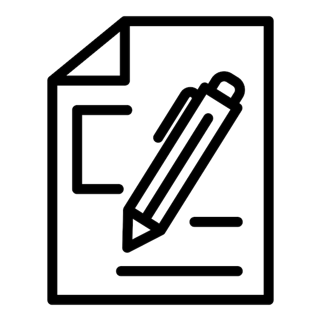 Icono de interfaz de escritura Contorno Icono de vector de interfaz de escritura para diseño web aislado sobre fondo blanco
