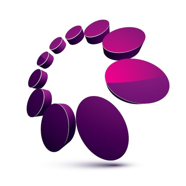 Icono de interfaz gráfica colorido tridimensional aislado en blanco, elemento de diseño de vector de idea de trabajo en equipo. Símbolo especial web abstracto.