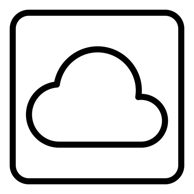 Icono de interfaz de nube icono de esquema icono de vector de interfaz de nube para diseño web aislado sobre fondo blanco