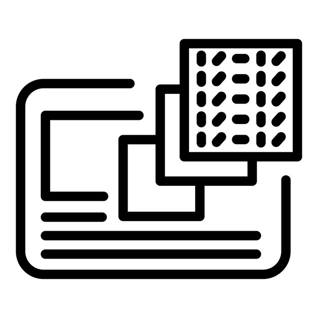 Icono de interfaz de página web Contorno de icono de vector de interfaz de página web para diseño web aislado sobre fondo blanco