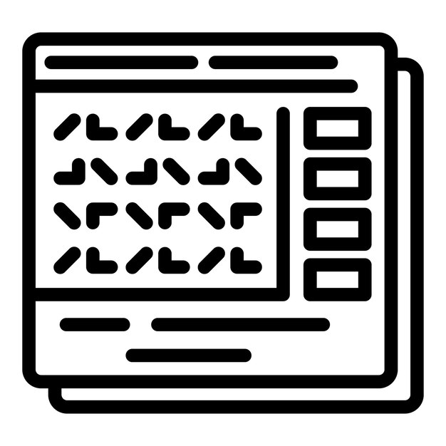 Icono de interfaz de pantalla Icono de vector de interfaz de pantalla de esquema para diseño web aislado sobre fondo blanco