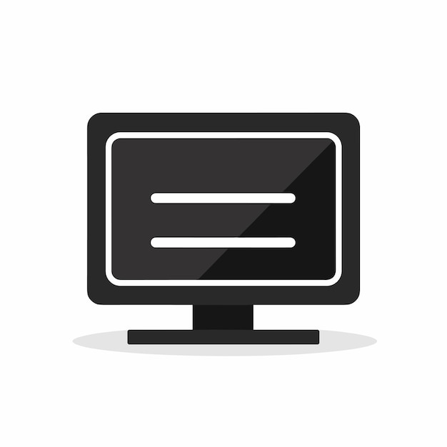Icono de interfaz de pantalla de televisión retro de diseño vectorial de aplicaciones multimedia o de televisión