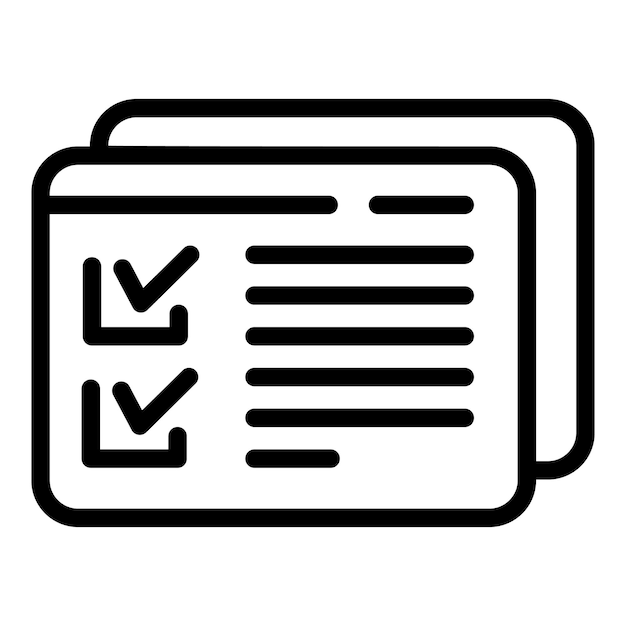 Icono de interfaz de sitio aprobado Contorno Icono de vector de interfaz de sitio aprobado para diseño web aislado sobre fondo blanco