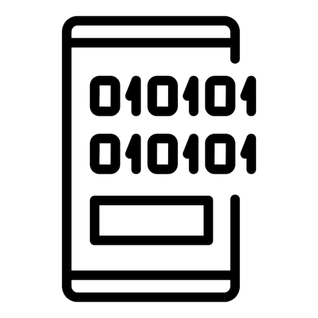 Icono de interfaz de teléfono inteligente Contorno de icono de vector de interfaz de teléfono inteligente para diseño web aislado sobre fondo blanco