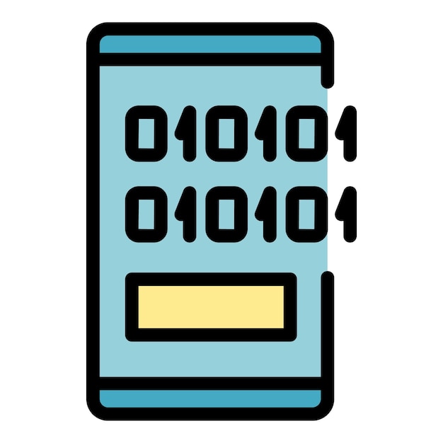 Icono de la interfaz del teléfono inteligente Contorno Icono vectorial de la interface del teléfono inteligente Color plano aislado