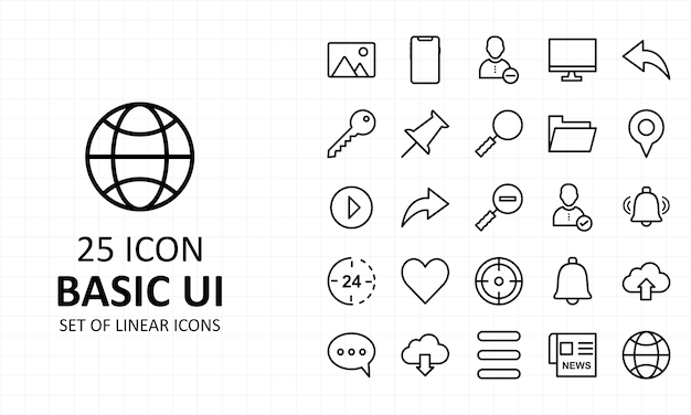 Icono de interfaz de usuario básico pixel perfect icons