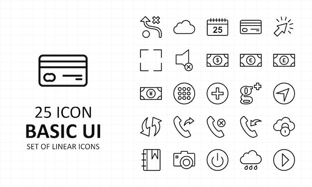 Icono de interfaz de usuario básico pixel perfect icons