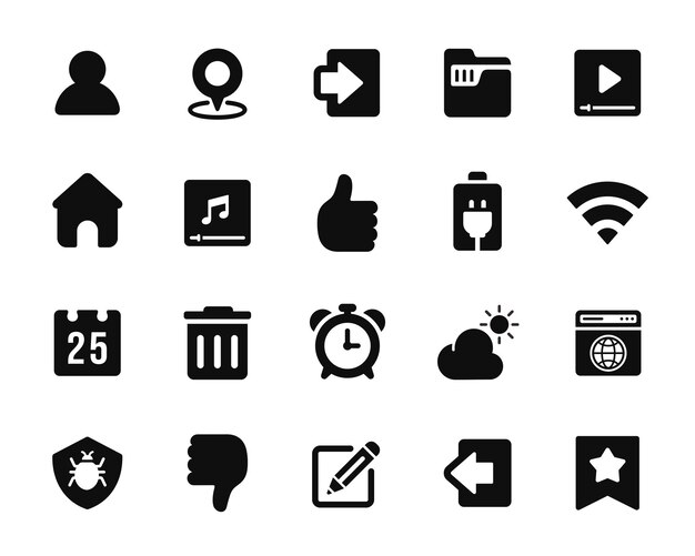 icono de interfaz de usuario establecido para web y móvil aislado en fondo blanco