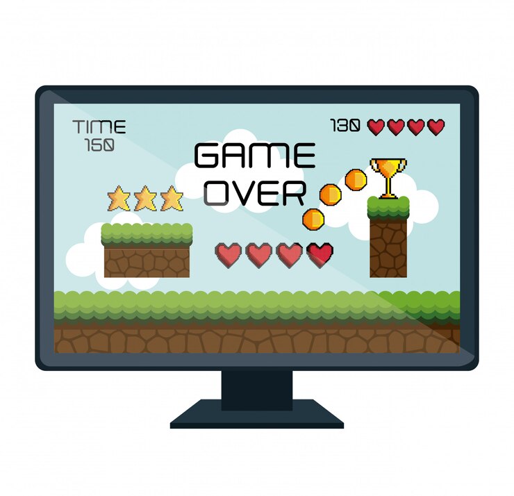 Vector icono de interfaz de video juego aislado