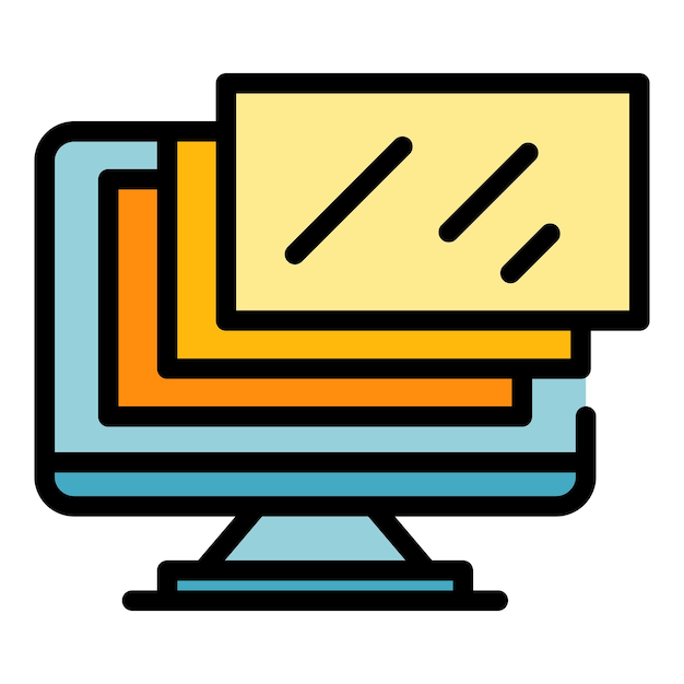El icono de la interfaz web del monitor es el contorno del icono vectorial de la interface web del monitor. El color es plano y aislado.