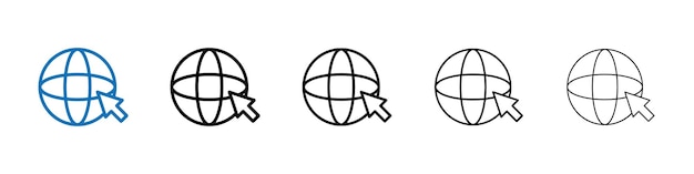 Ícono de Internet Logotipo vectorial de esquema para el usuario web
