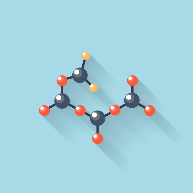 Vector Ícono de internet plano modelo atómico químico de la molécula