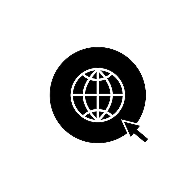 Ícono de Internet sobre un fondo blanco