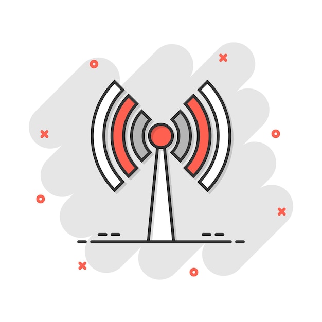 Icono de internet Wifi en estilo cómico Wifi tecnología inalámbrica vector dibujos animados ilustración pictograma Red wifi concepto de negocio efecto de salpicadura