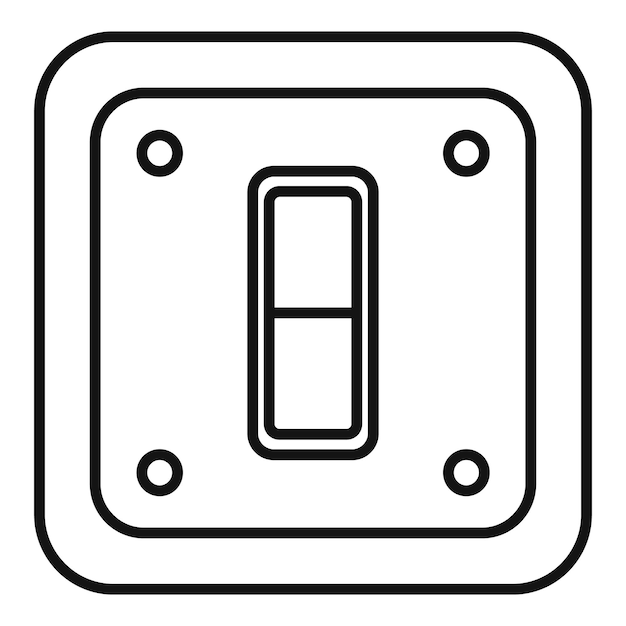 Icono de interruptor eléctrico Icono de vector de interruptor eléctrico de esquema para diseño web aislado sobre fondo blanco