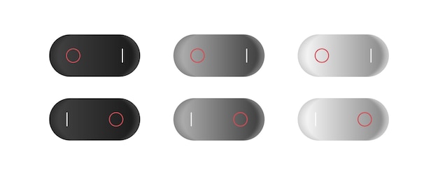 Icono de interruptor moderno Botón de encendido y apagado de día y noche Concepto de diseño de interfaz de usuario web Interfaz de panel de usuario