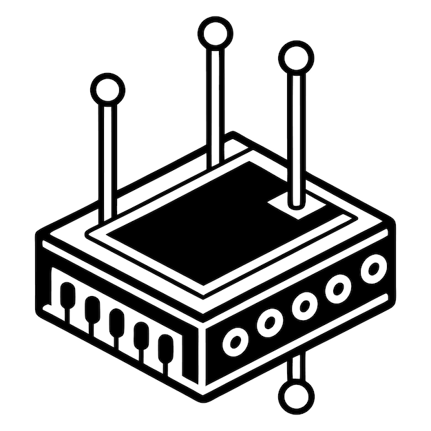 Ícono de interruptor de red aislado en fondo blanco