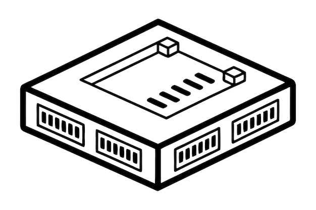 Ícono de interruptor de red aislado en fondo blanco