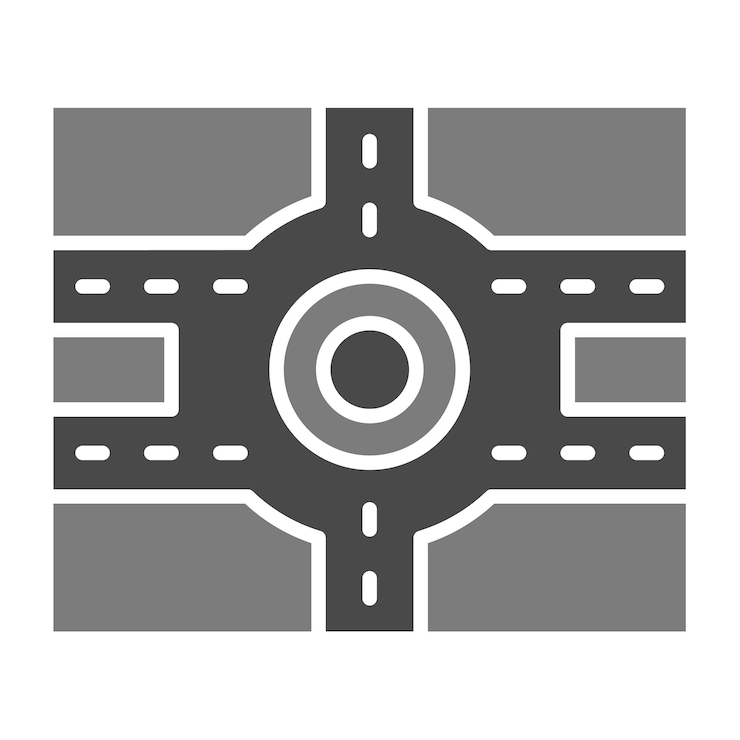 Vector icono de la intersección de la carretera