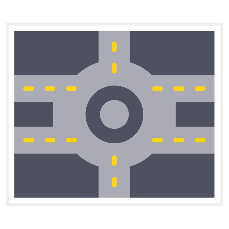 Vector icono de la intersección de la carretera