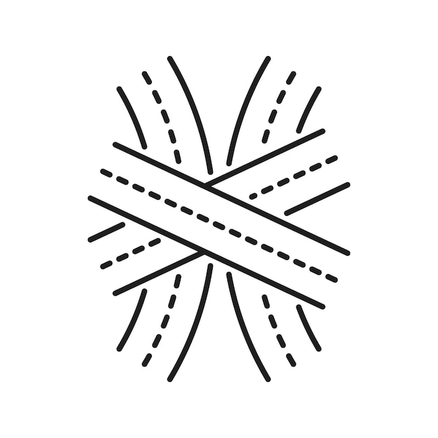El icono de la intersección de la línea de intercambio de carreteras