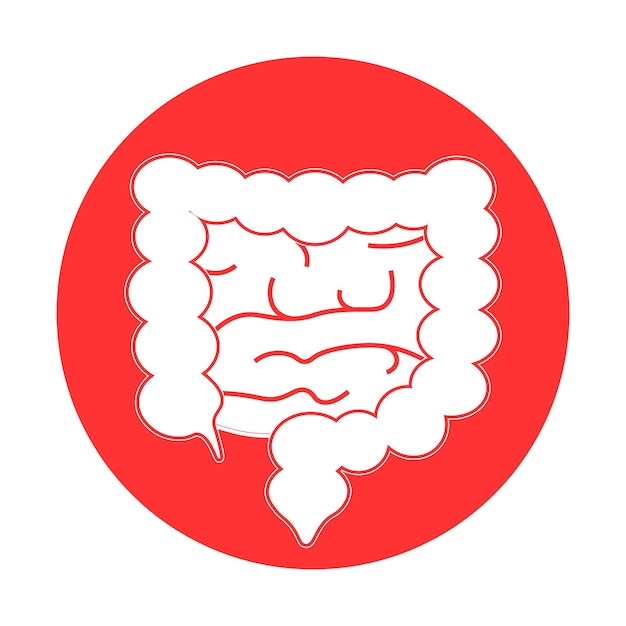 Icono de intestinos en estilo plano moderno Símbolo para la interfaz de usuario de la aplicación del logotipo de diseño de su sitio web