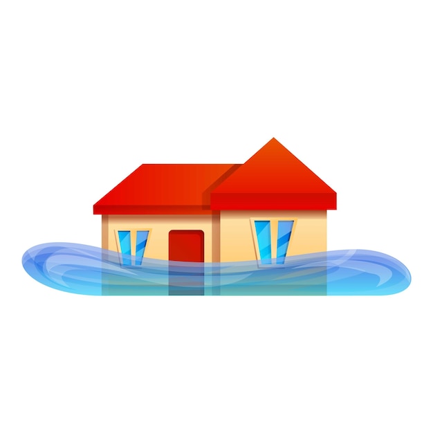 Icono de inundación en el hogar Caricatura de icono de vector de inundación en el hogar para diseño web aislado sobre fondo blanco