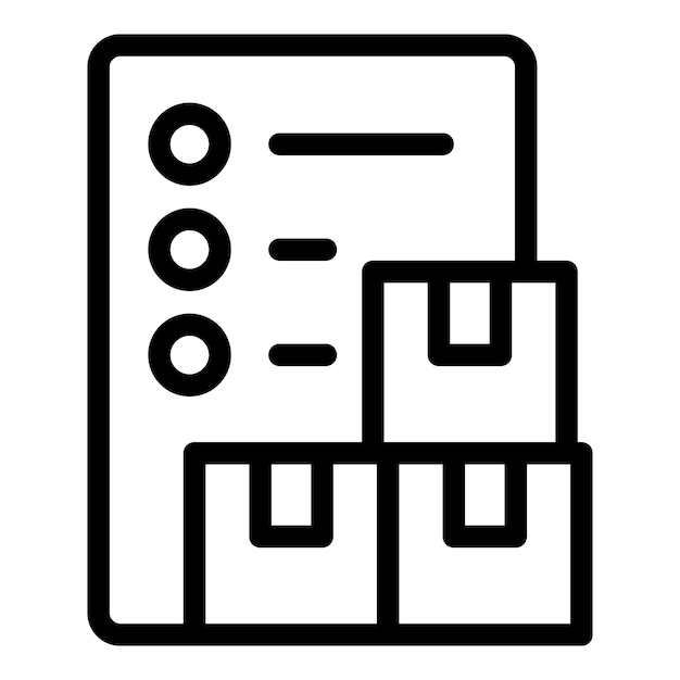 Icono de inventario de almacén con cajas