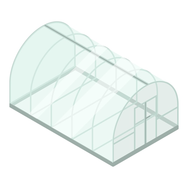 Icono de invernadero de vidrio Isométrico de icono de vector de invernadero de vidrio para diseño web aislado sobre fondo blanco