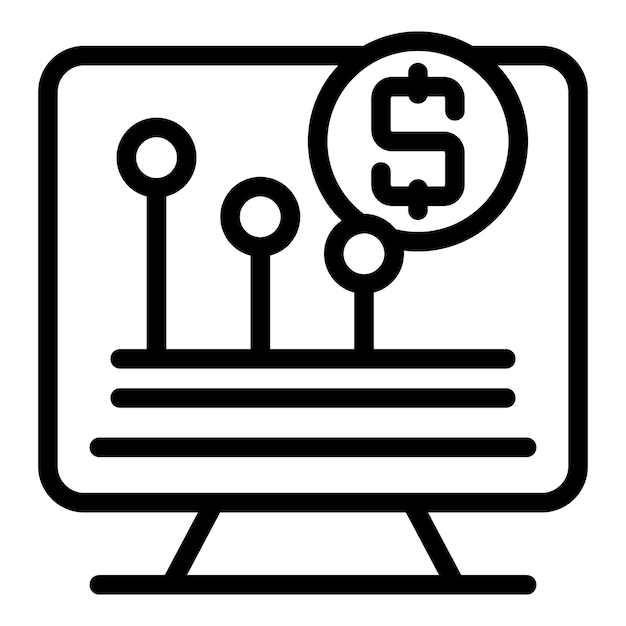 Icono de inversión Vector de aumento del esquema Crecimiento de las ganancias empresariales