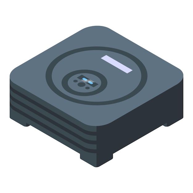 Icono del inversor de fuente vector isométrico potencia de la casa
