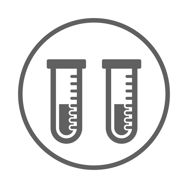 Icono de investigación en tubo de ensayo Gráficos vectoriales grises