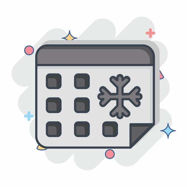Icono Invierno relacionado con el símbolo de Invierno estilo cómic ilustración simple