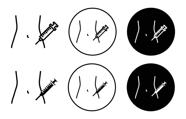 Vector el icono de la inyección de insulina