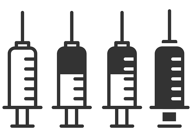 Icono de inyección de jeringa médica ilustración vectorial