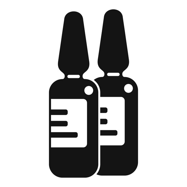 Icono de inyección de la jeringa vector plano vacuna de poción fuerte