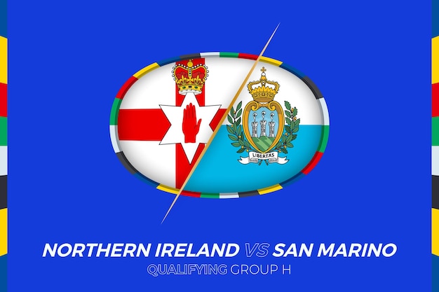 Icono de irlanda del norte vs san marino para el grupo h de clasificación del torneo de fútbol europeo