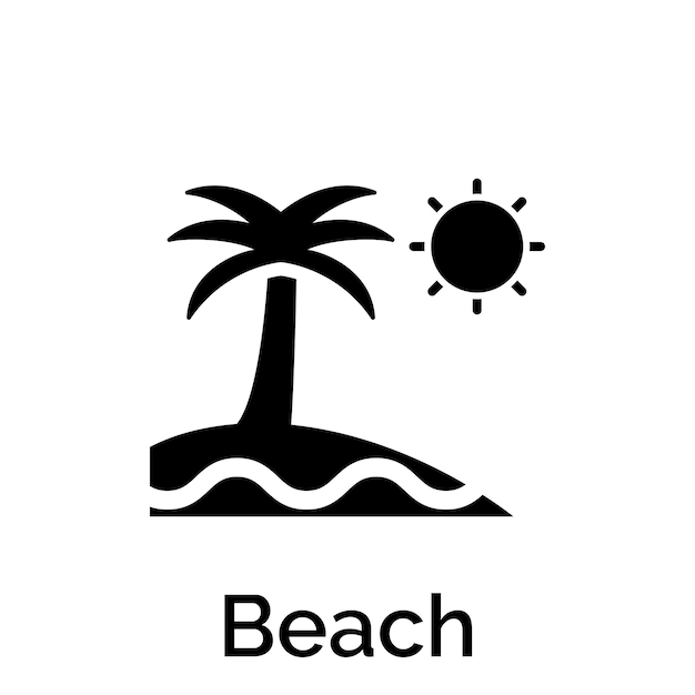 El icono de la isla de la playa